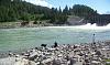 Jackson Lake, My dog Chewy and I. Caught 3 lake trout this day.